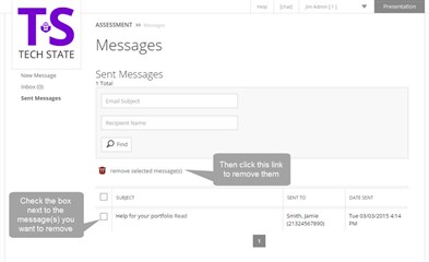 How can I remove messages from my sent messages? - Foliotek Assessment Help